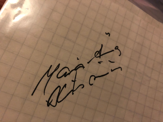 Marja-Liisa Kirvesniemi nimikirjoitus paperilla