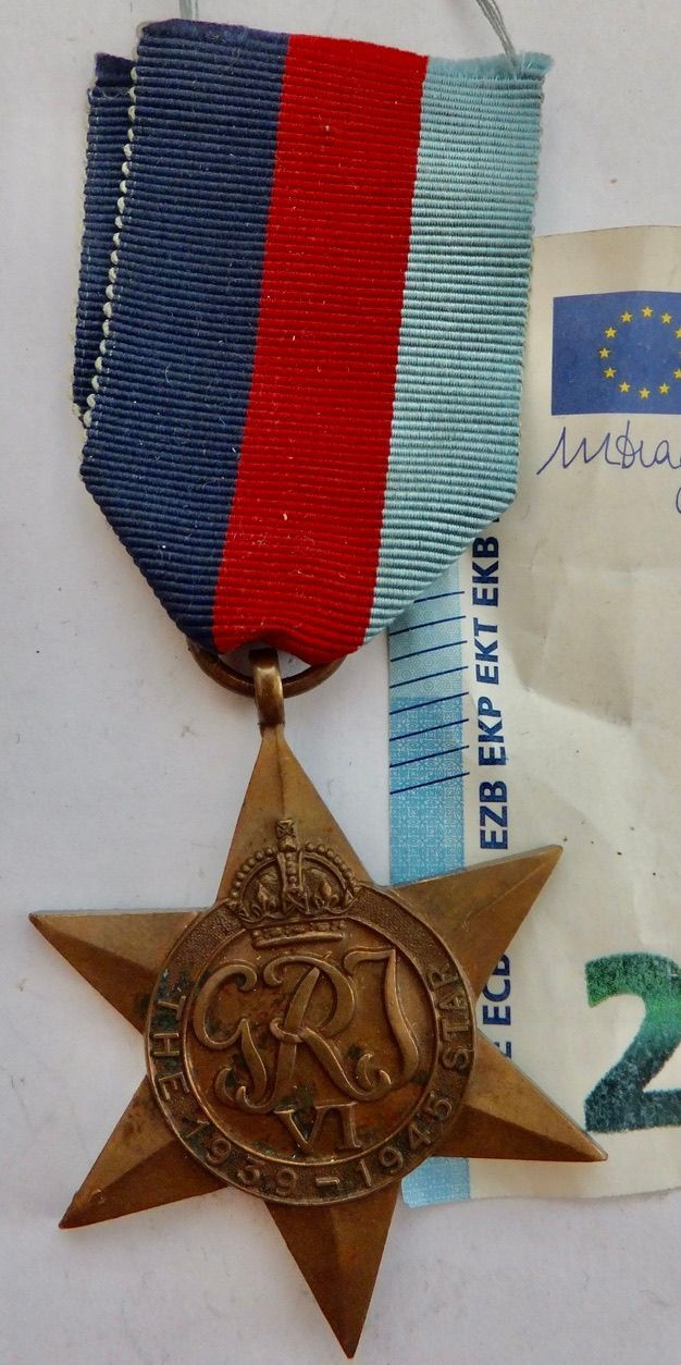 VANHA Mitali Iso-Britannia Tähti Star 1939-1945