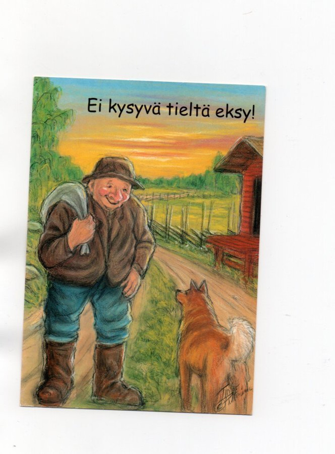 °°EI KYSYVÄ TIELTÄ EKSY!°° -KORTTI / T.Peltoniemi  (Hörölä)