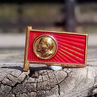 Lenin pinssi. Valmistajan leimalla. Halkaisija - 21 mm. - pikkukuva 3