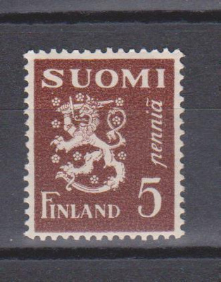 1930 Yleismerkki Leijona 5 p ruskea ** Lape 143