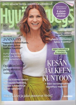 Hyvä Terveys n:o 10 2023 Janina Fry. Kake. Anni. Anne.