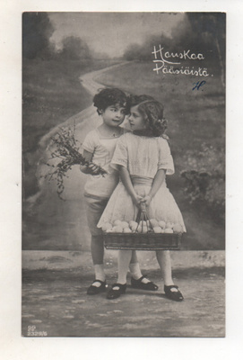 Kaunis vanha pääsiäiskortti 1921