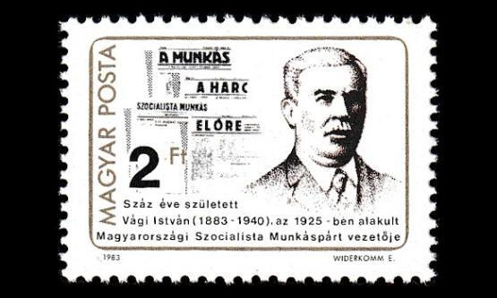 Unkari 3620 ** Työväenpuolueen perustaja István Vágin (1