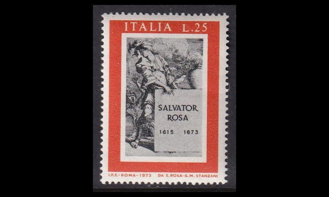 Italia 1393 ** Taidemaalari Salvator Rosa (1973)