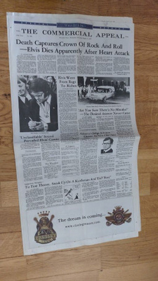 Lehti The Commercial Appeal 17.8.1977 Elvis hautajaiset