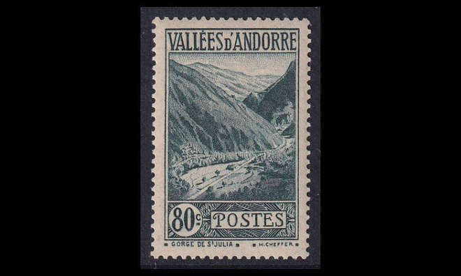 Andorra Fr 77 ** Maisema rotko 80 C (1941)