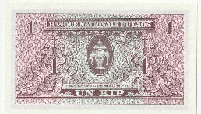 Laos 1 Kipin seteli 1962, pakkasileä