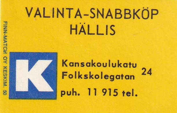 Valinta - Snabbköp HÄLLIS .Kansakoulukatu 24 b584