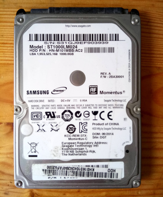 Samsung Momentus 1TB 2,5" 5400RPM sata