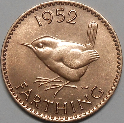 Britania. 1 farthing 1952.