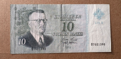 10 mk Litt. A 1963 *vaikea pari*