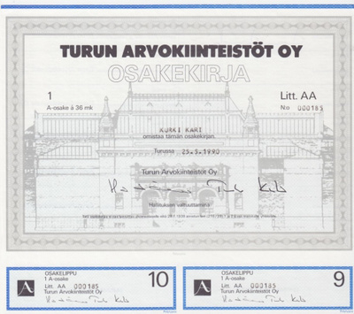 OKK 1990 Turun Arvokiinteistöt Oy pörssi, Turku