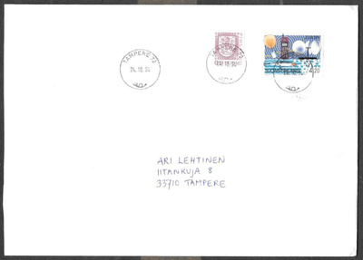 Postilähetys -  Eurooppa (LAPE 1244) Tampere 72 24.10.1994