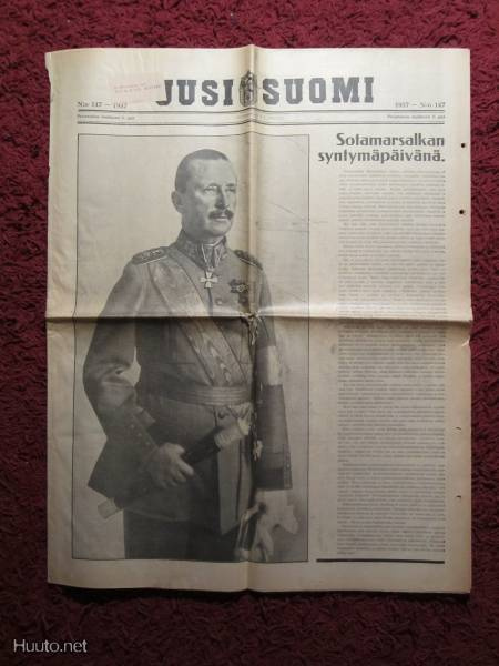 UUSI SUOMI 4.6. 1937 MANNERHEIM 70v