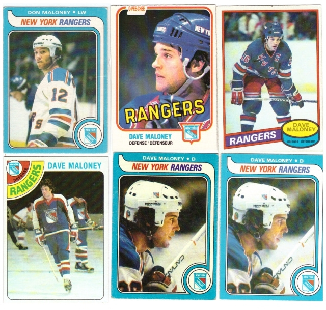 6 x DON MALONEY New York Rangers Vanhoista Sarjoista