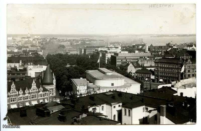 Ilmakuvapostikortti Helsinki vuodelta 1938