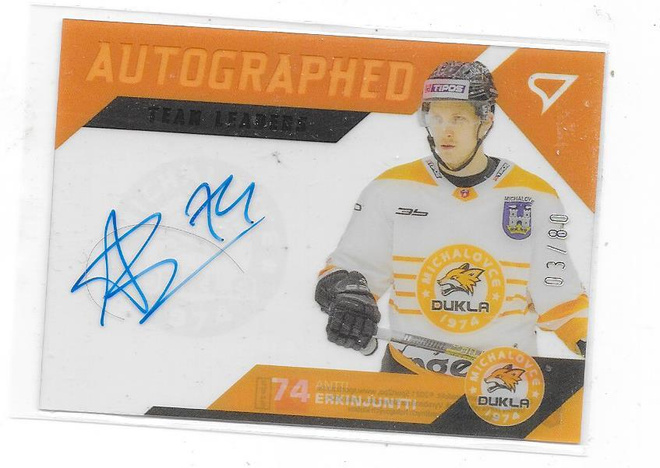 2021 Tsekki 2.liiga Autographed #16 Antti Erkinjuntti Dukla