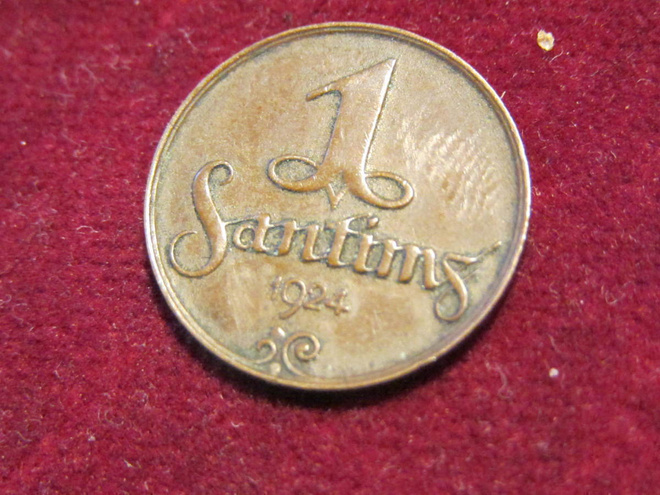 1 santims 1924.Latvia
