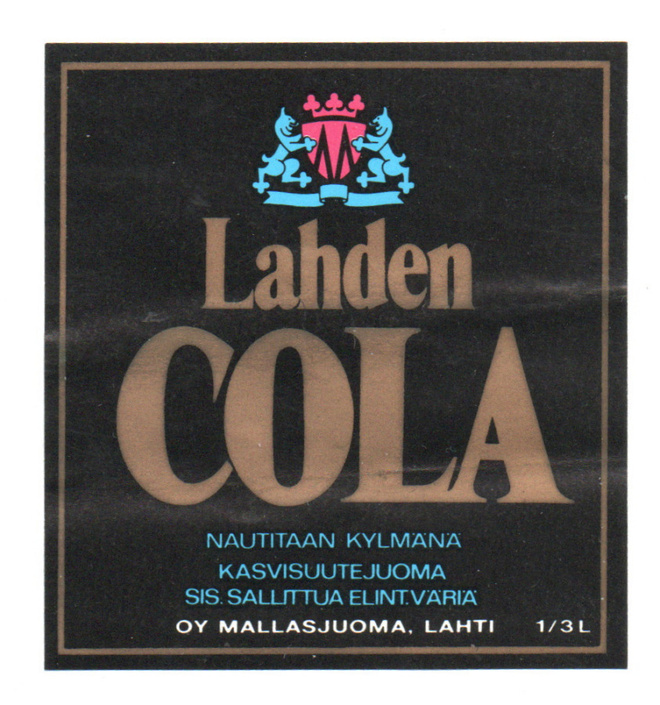 Mallasjuoma Lahti . Lahden COLA Etiketti