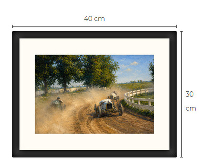 Uusi Autokilpailu art print kehystetty 30 cm x 40 cm