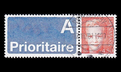 Tanska 1242zf o Margrethe 4.50 Kr vihkomerkki (2000)
