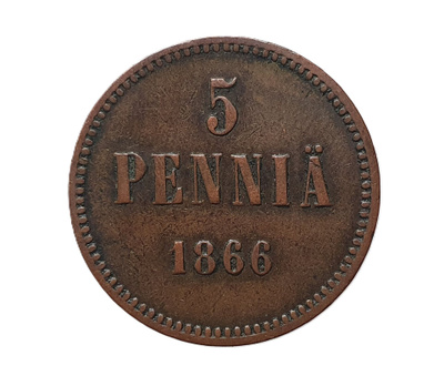 Suomi 5 Penniä 1866
