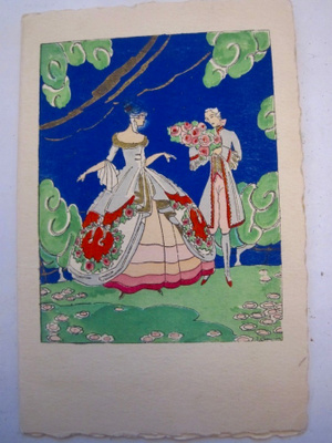 VANHA Postikortti Taittokortti Chauvin Art Deco 1920-l UPEA
