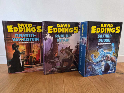 Eleniumin taru 1-3 1.painos, kovakantiset, David Eddings