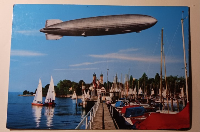 Bodensee, sataman jahteja sekä ilmalaiva Hindenburg, p. 1984