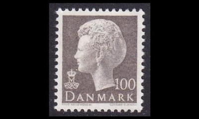 Tanska 584 ** Margrethe 100 öre harmaa (1975)