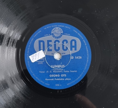 Savikiekko 1958 - Georg Ots - Decca SD 5426
