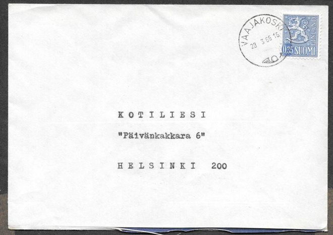 Postilähetys - Yl.m. 0,35 (LAPE 613) Vaajakoski 23.3.66