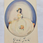 VANHA Postikortti Joulukortti Gerda Rylander 1927 Art Deco - pikkukuva 1