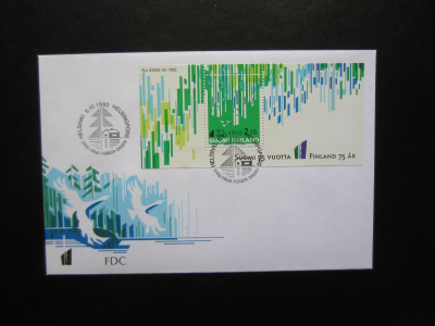 FDC 1992 BL9 Suomi 75 vuotta