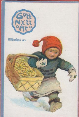 Lapsi kantaa rahakoria