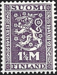 1927 Itsenäisyyden 10-vuotisjuhla 1½ mk ** LaPe 125 W 1