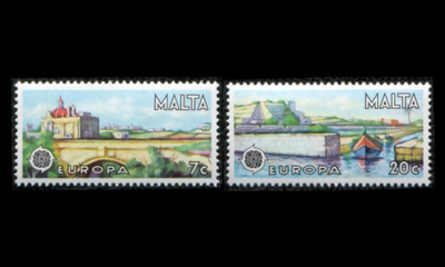 Malta 554-5 ** Europa maisemia (1977)