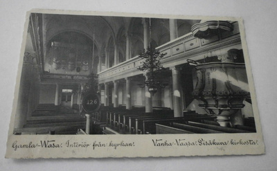 Vanha-Vaasa, sisäkuva kirkosta, mv pk, p. 1944