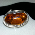 Vintage hopea meripihka amber rintakoru solki 925 - pikkukuva 3