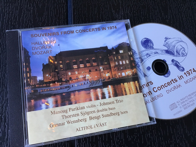 Souvenirs from concerts in 1974 . Hallberg , dvorák  CD