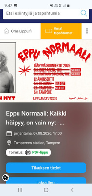 Eppunormaali 7.8. Ratinassa x 1 Vip-lippu