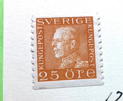 Ruotsi kuningas Kustaa V 25 öre 1936