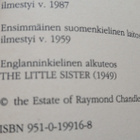 Raymond Chandler - Pikkusisko (pokkari) - pikkukuva 3