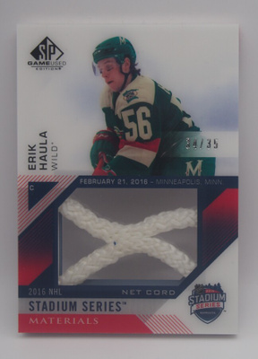 2016-17 Sp game used Stadium series Net cord Erik Haula /35