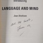 Jean Aitchison : Introducing language and mind (signeerattu) - pikkukuva 3