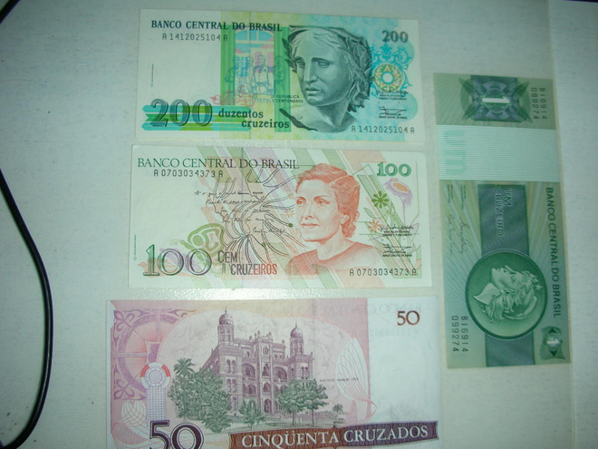 Brasilia 1, 50, 100 ja 200 cruzeiro seteli