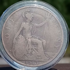 Vuoden 1913 One Penny -kolikko muovikapselissa. Halkaisija 3 - pikkukuva 4