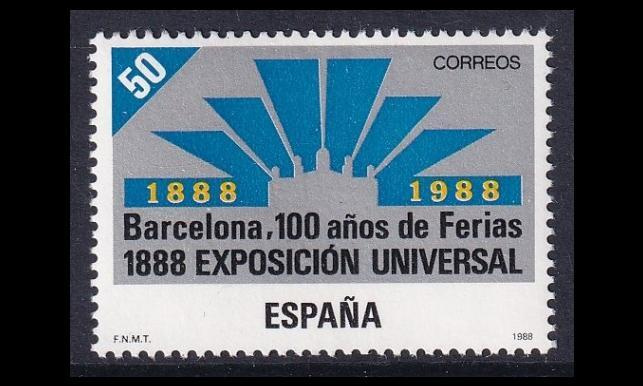 Espanja 2831 ** 1. maailmannäyttelystä 100v (1988)