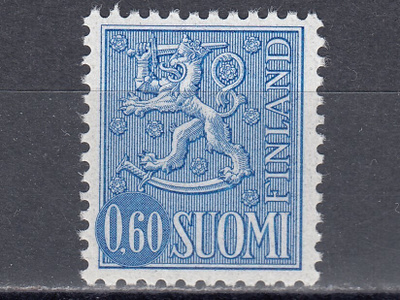 1973 Lape 722 Typ II M63 Leijona 0,60 mk yBO-paperi **